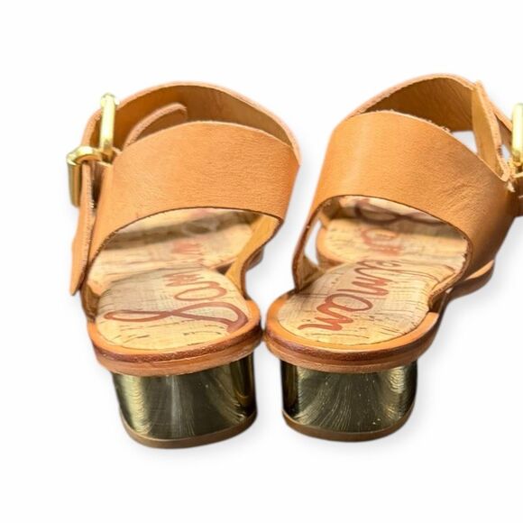SAM EDELMAN Women’s Tan Leather Trina Block Heel Sandals Size 7M - Picture 4 of 8
